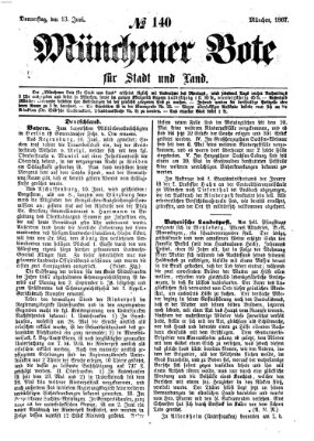 Münchener Bote für Stadt und Land Donnerstag 13. Juni 1867