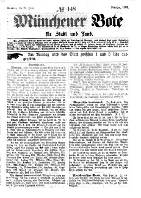 Münchener Bote für Stadt und Land Sonntag 23. Juni 1867