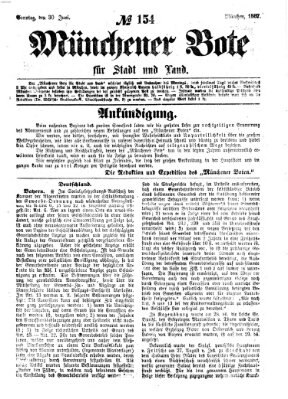 Münchener Bote für Stadt und Land Sonntag 30. Juni 1867