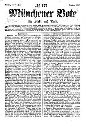 Münchener Bote für Stadt und Land Samstag 27. Juli 1867