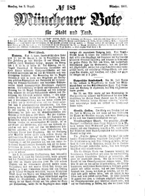 Münchener Bote für Stadt und Land Samstag 3. August 1867