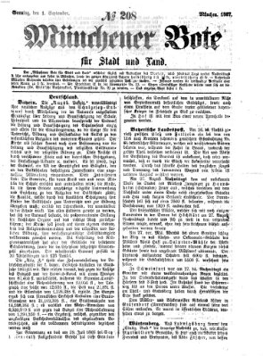 Münchener Bote für Stadt und Land Sonntag 1. September 1867