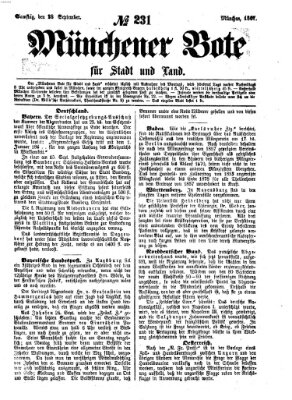 Münchener Bote für Stadt und Land Samstag 28. September 1867