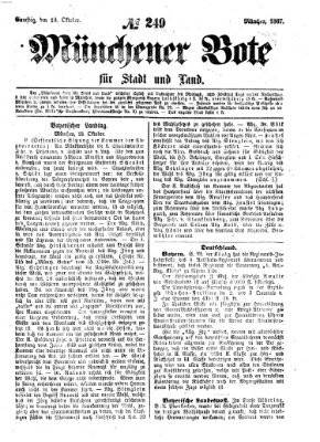 Münchener Bote für Stadt und Land Samstag 19. Oktober 1867