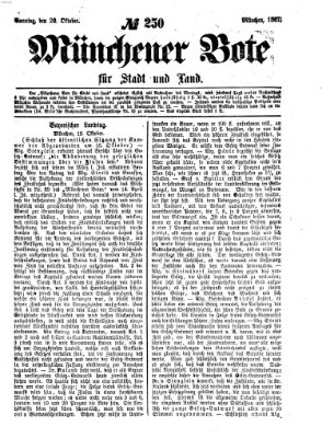 Münchener Bote für Stadt und Land Sonntag 20. Oktober 1867