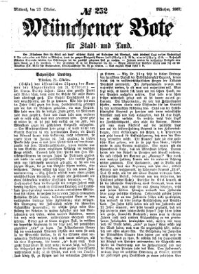 Münchener Bote für Stadt und Land Mittwoch 23. Oktober 1867