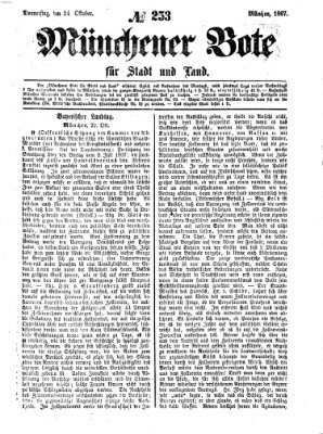 Münchener Bote für Stadt und Land Donnerstag 24. Oktober 1867