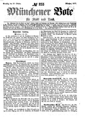 Münchener Bote für Stadt und Land Samstag 26. Oktober 1867