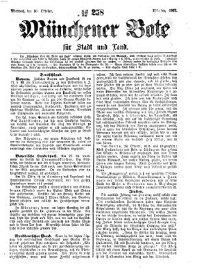 Münchener Bote für Stadt und Land Mittwoch 30. Oktober 1867