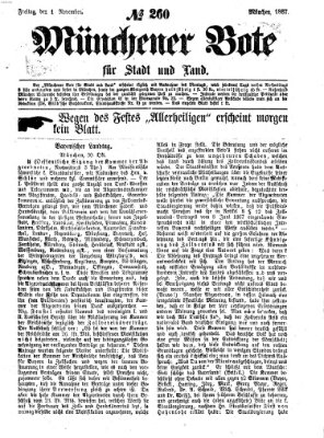 Münchener Bote für Stadt und Land Freitag 1. November 1867