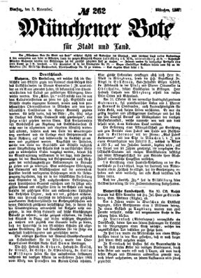 Münchener Bote für Stadt und Land Dienstag 5. November 1867