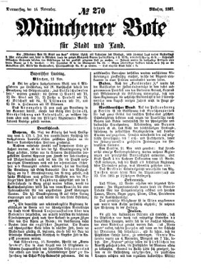 Münchener Bote für Stadt und Land Donnerstag 14. November 1867