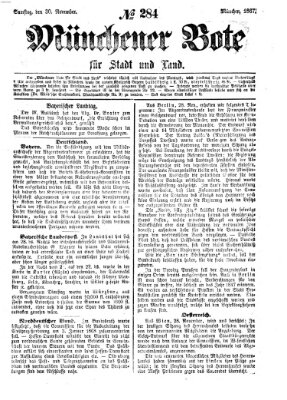 Münchener Bote für Stadt und Land Samstag 30. November 1867