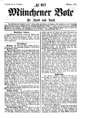 Münchener Bote für Stadt und Land Mittwoch 4. Dezember 1867