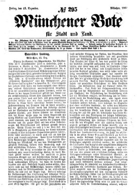 Münchener Bote für Stadt und Land Freitag 13. Dezember 1867