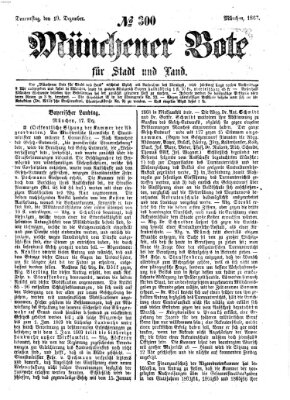 Münchener Bote für Stadt und Land Donnerstag 19. Dezember 1867