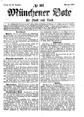 Münchener Bote für Stadt und Land Freitag 20. Dezember 1867