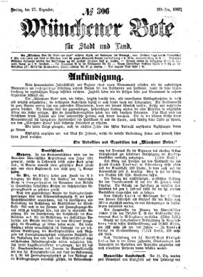 Münchener Bote für Stadt und Land Freitag 27. Dezember 1867