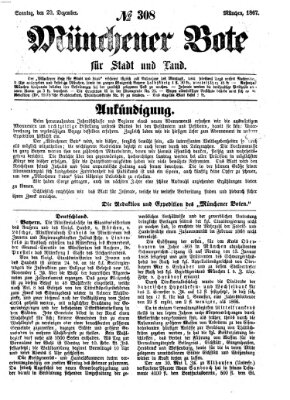 Münchener Bote für Stadt und Land Sonntag 29. Dezember 1867