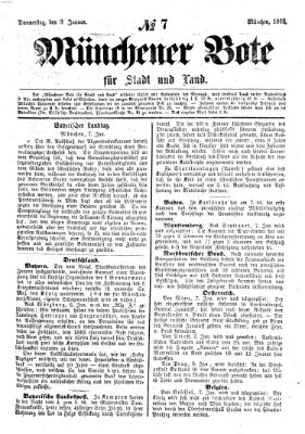 Münchener Bote für Stadt und Land Donnerstag 9. Januar 1868