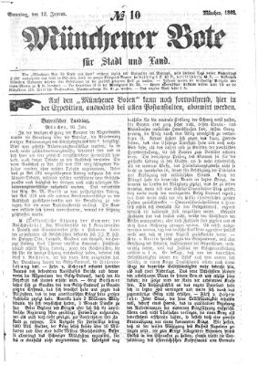 Münchener Bote für Stadt und Land Sonntag 12. Januar 1868