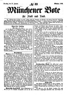 Münchener Bote für Stadt und Land Dienstag 28. Januar 1868