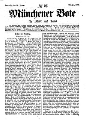 Münchener Bote für Stadt und Land Donnerstag 30. Januar 1868