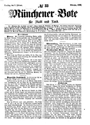 Münchener Bote für Stadt und Land Samstag 8. Februar 1868