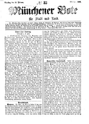 Münchener Bote für Stadt und Land Dienstag 11. Februar 1868