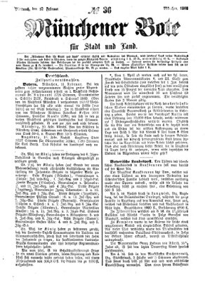 Münchener Bote für Stadt und Land Mittwoch 12. Februar 1868