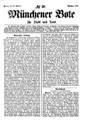 Münchener Bote für Stadt und Land Freitag 14. Februar 1868