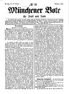 Münchener Bote für Stadt und Land Dienstag 18. Februar 1868