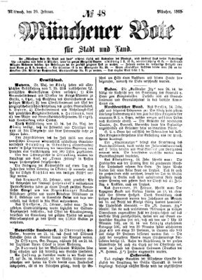 Münchener Bote für Stadt und Land Mittwoch 26. Februar 1868