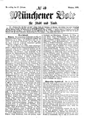 Münchener Bote für Stadt und Land Donnerstag 27. Februar 1868