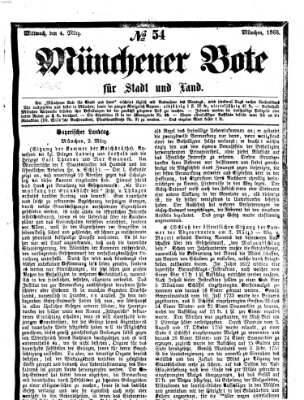 Münchener Bote für Stadt und Land Mittwoch 4. März 1868