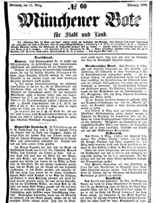 Münchener Bote für Stadt und Land Mittwoch 11. März 1868