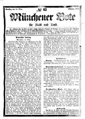 Münchener Bote für Stadt und Land Samstag 14. März 1868