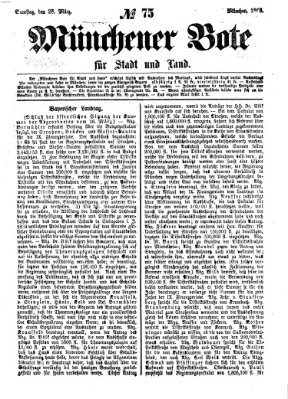 Münchener Bote für Stadt und Land Samstag 28. März 1868