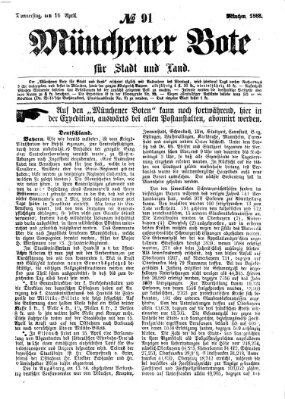 Münchener Bote für Stadt und Land Donnerstag 16. April 1868