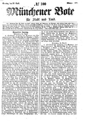 Münchener Bote für Stadt und Land Sonntag 26. April 1868