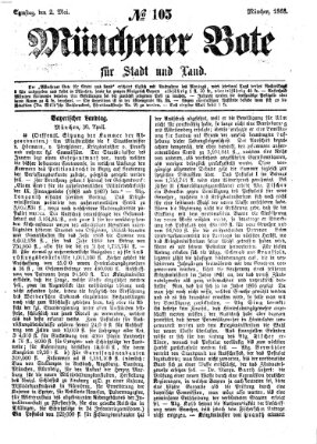 Münchener Bote für Stadt und Land Samstag 2. Mai 1868