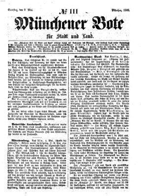 Münchener Bote für Stadt und Land Samstag 9. Mai 1868