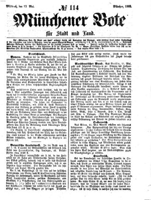 Münchener Bote für Stadt und Land Mittwoch 13. Mai 1868