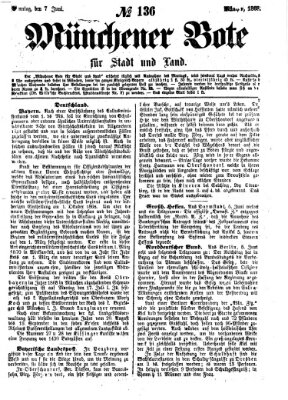 Münchener Bote für Stadt und Land Sonntag 7. Juni 1868