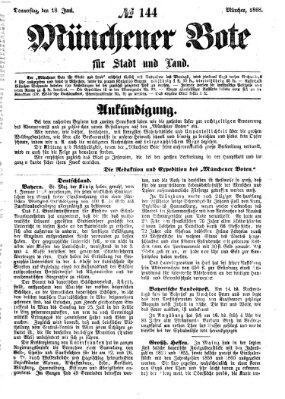 Münchener Bote für Stadt und Land Donnerstag 18. Juni 1868