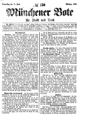 Münchener Bote für Stadt und Land Donnerstag 25. Juni 1868