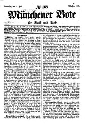 Münchener Bote für Stadt und Land Donnerstag 16. Juli 1868