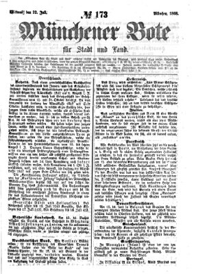 Münchener Bote für Stadt und Land Mittwoch 22. Juli 1868