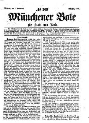 Münchener Bote für Stadt und Land Mittwoch 2. September 1868