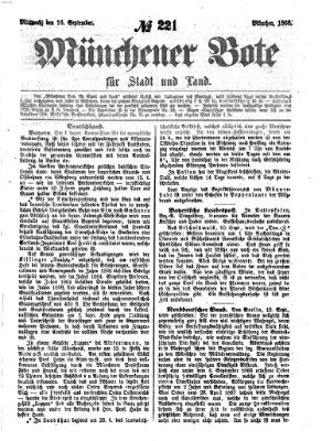 Münchener Bote für Stadt und Land Mittwoch 16. September 1868